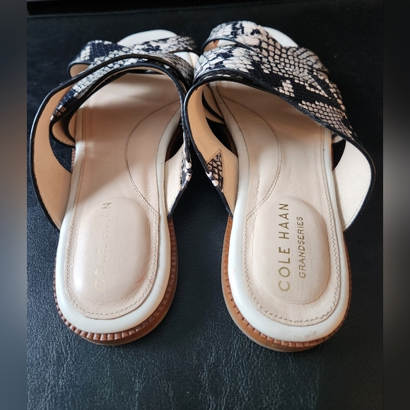 Cole Haan Winona Snakeskin-Print Leather Slide Sandals - Picture 7 of 9